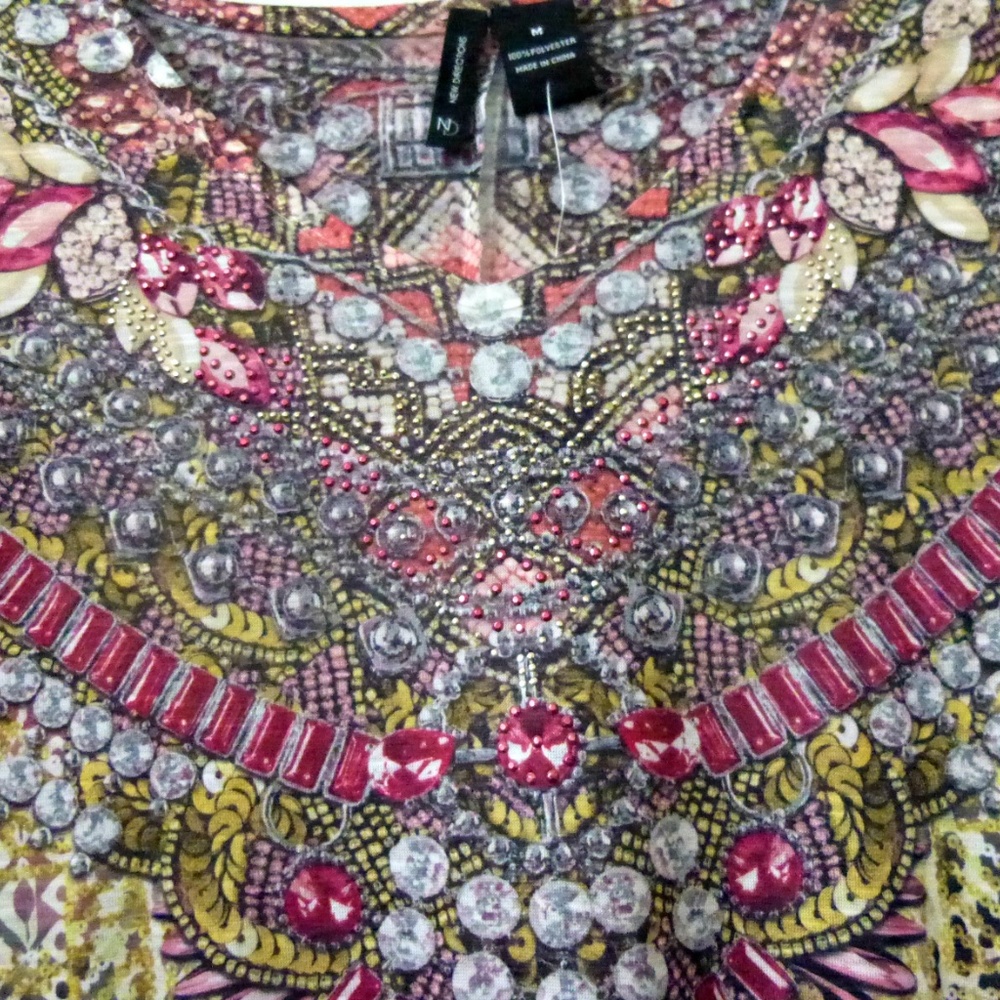 New Directions Top Tunic Pink Size M Rhinestones - Picture 6 of 6